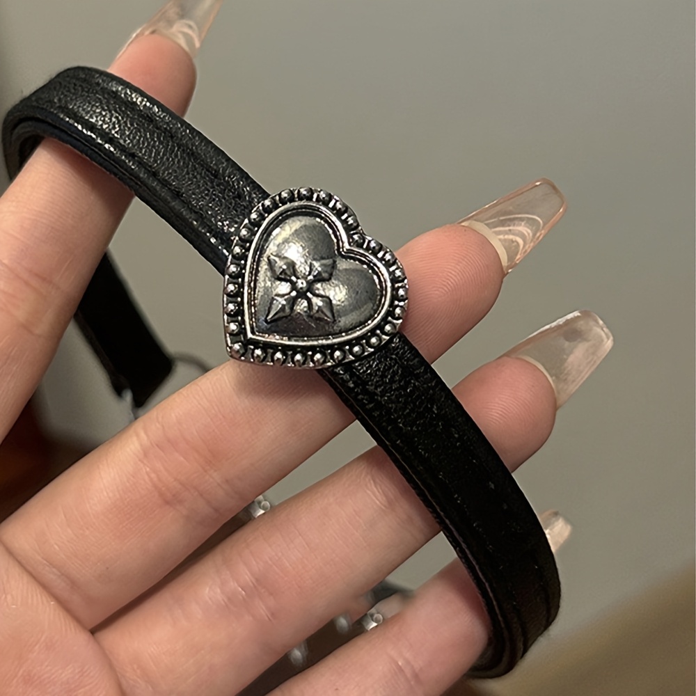 TEMU Collar de cuello con soporte cruzado de para mujer, diseño de , collar de cadena de cuero sintético