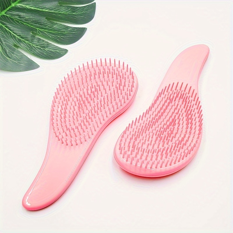 

1pc Dry And Wet Use Solid Color Massage Comb Soft Teeth Smooth Hair Plastic Hair Brush