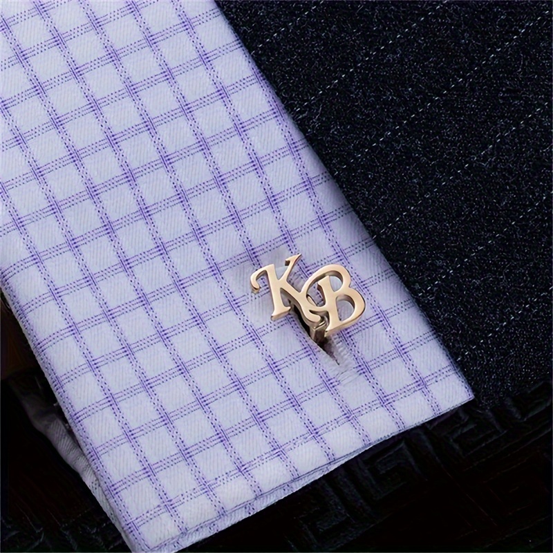 

Personalized Stainless Steel Cufflinks With Engraved Initials - Elegant Men's Shirt Accessory, Perfect For Weddings & Business Gifts Personalized Necklace For Men