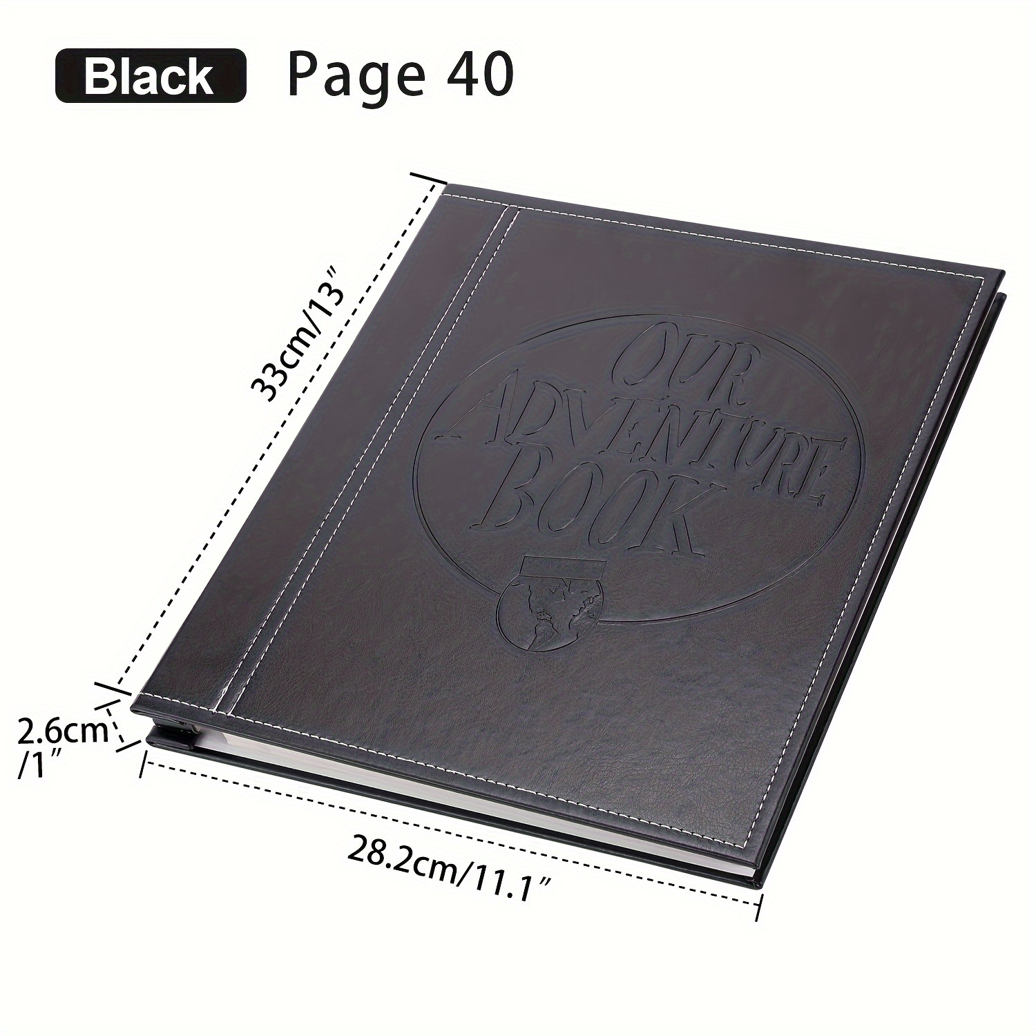 Scrapbook Photo Album Black Inner Kraft Pages / 40 Pages Diy - Temu