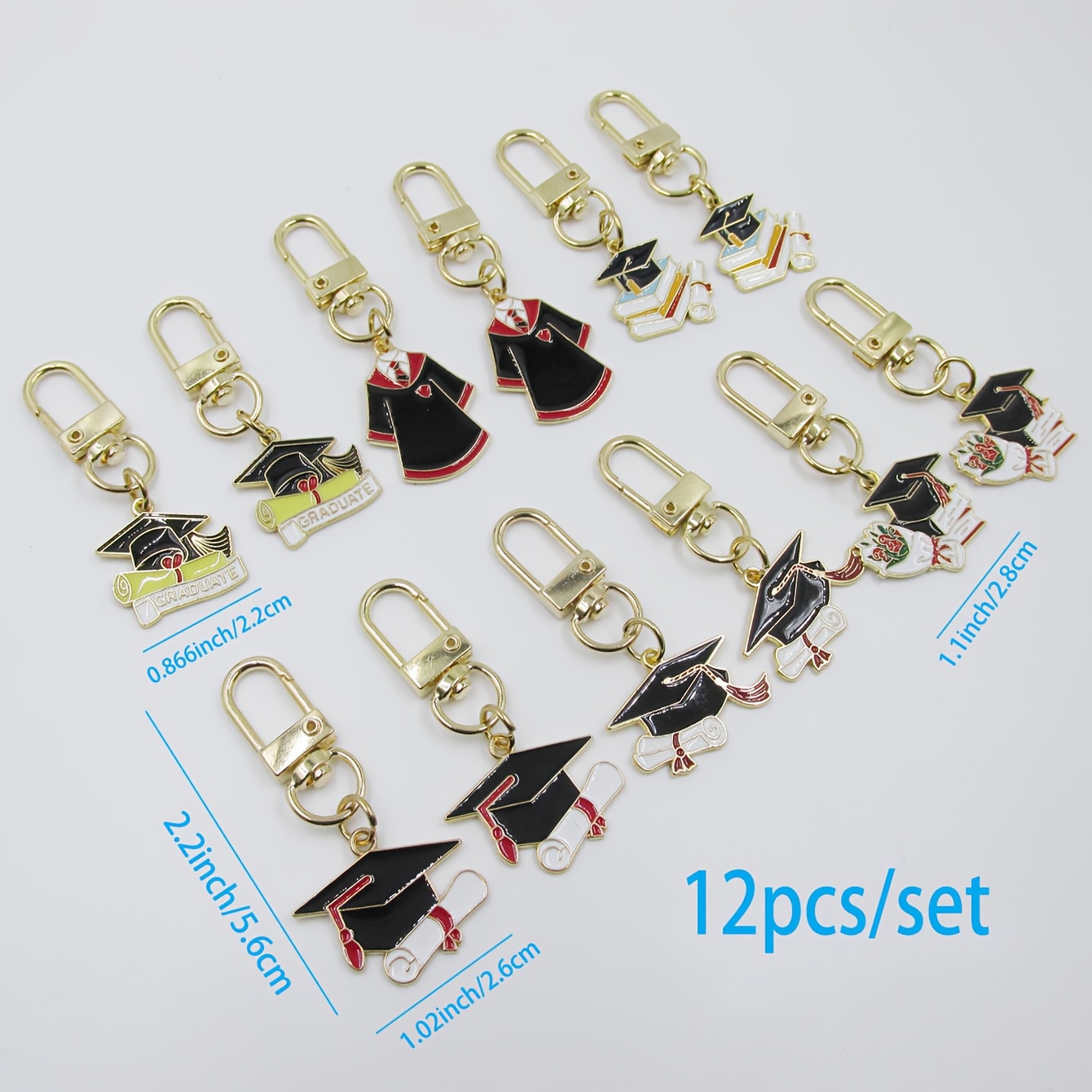 TEMU 12 Graduation Season Graduation Party Gifts Graduation Uniform Keychain Back To School Party Favors, Bag Packaging Decoration, Mobile Phone Car