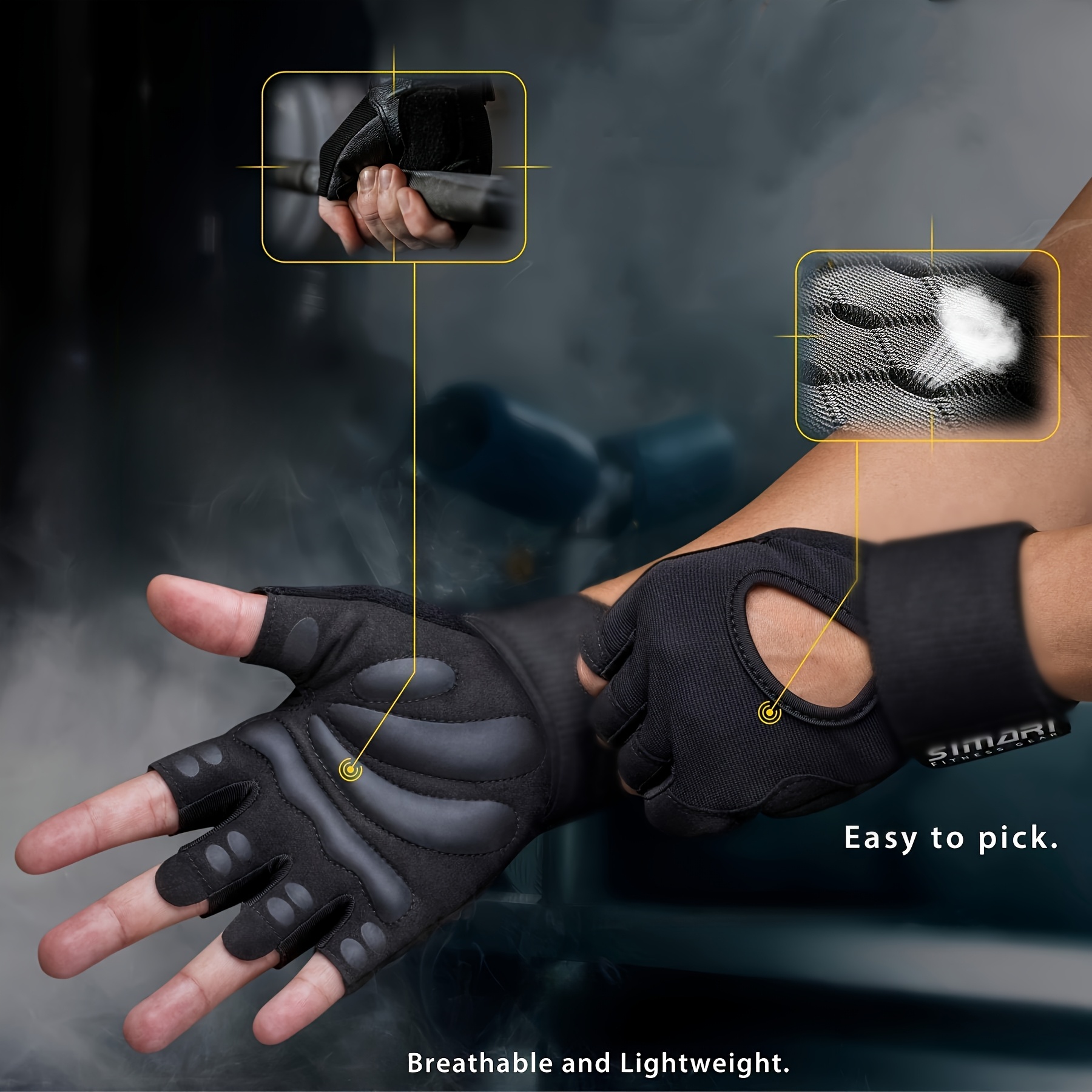 pair fitness gloves wrist full palm coverage Temu