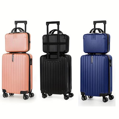 1pc 2pcs suitcase set boarding luggage bag 20inch satchel suitcase and 14inch handbag diagonally case with wheels multi color suitcase for office
