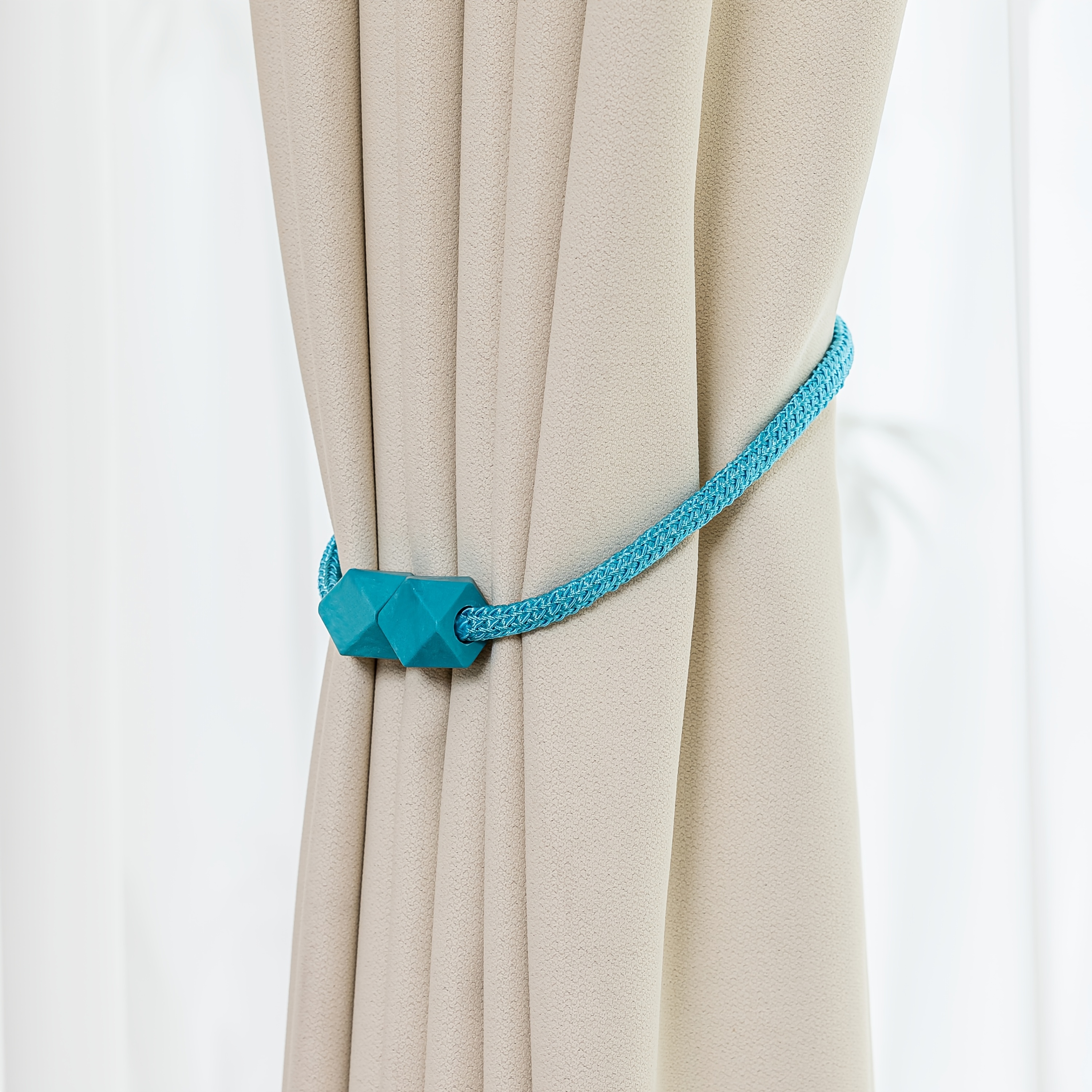 4pcs Modern Magnetic Curtain Tiebacks - Adjustable, Strong Hold for Bedroom & Living Room Decor