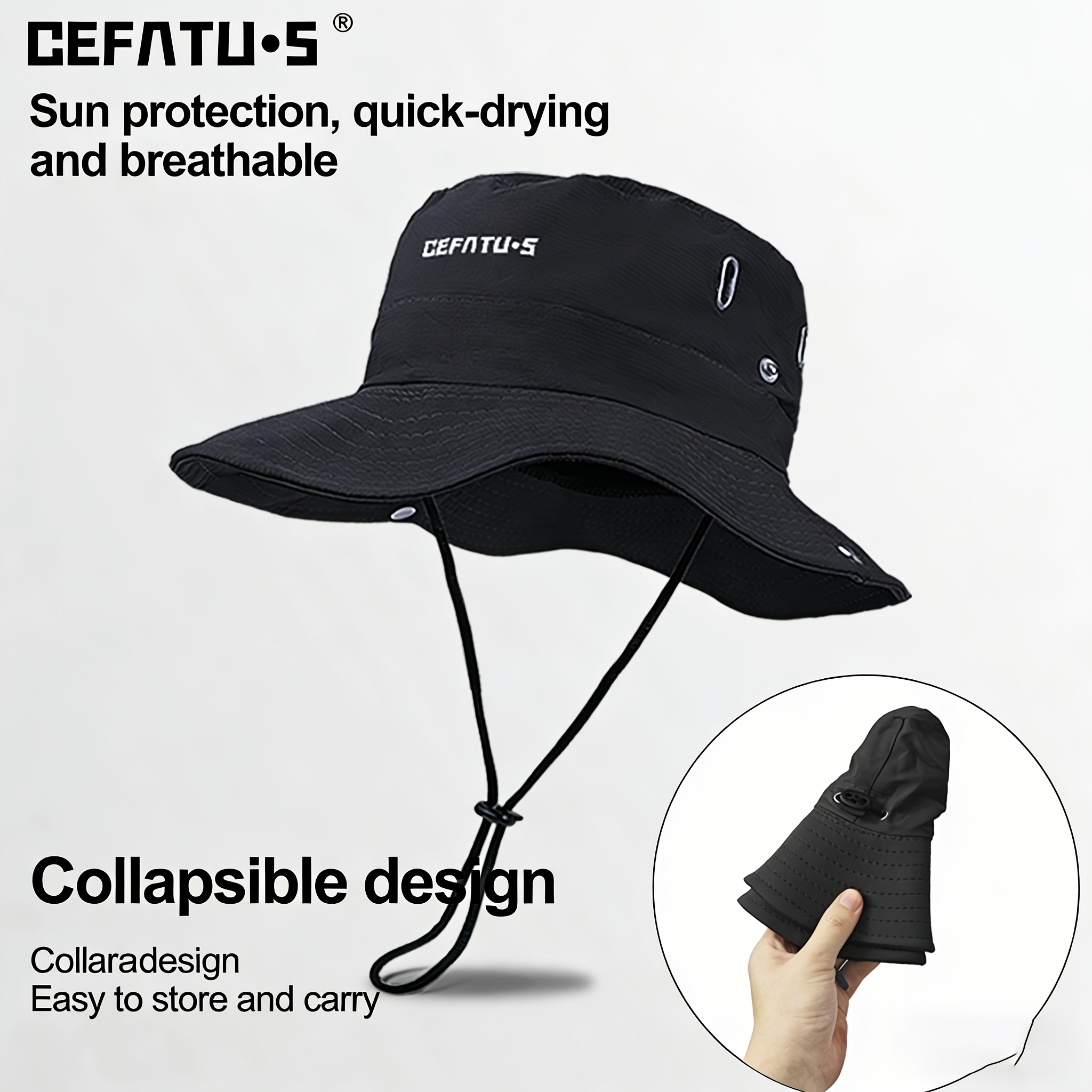 1pc (hat) / 2pcs (one Hat + One Mask) Multifunctional Outdoor Cap, Universal for Men and Women, Stylish Shade Cap - Wide-edged Cap, Adjustable Pull Rope, Ideal for Outdoor Sports, Fishing, Hiking and Camping | Beach Cap
