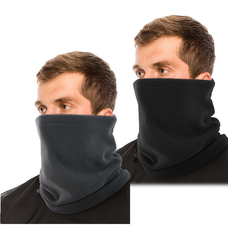 TEMU Lot de 2 pièces, Cache-cou réglable unisexe, Cache-cou de ski chaud pour l'hiver, Bonnet pull multifonctionnel