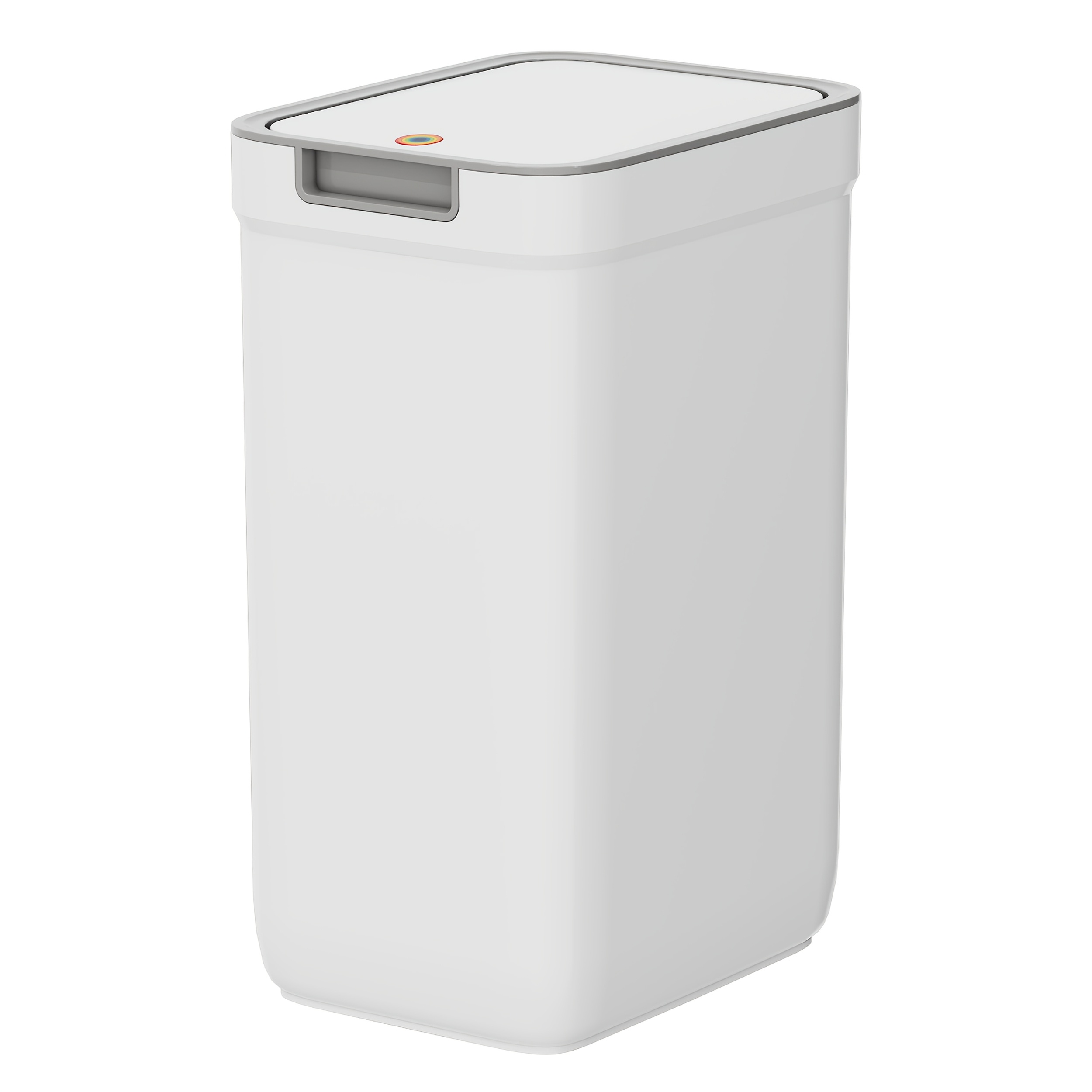 Aberzey Touchless Lid Bathroom Trash Can With Odor-sealing Technology, Quiet Close Press-to-open Wall-mounted Plastic Bin - Space- Rectangular Design For Small Bathrooms, Hygienic Operation