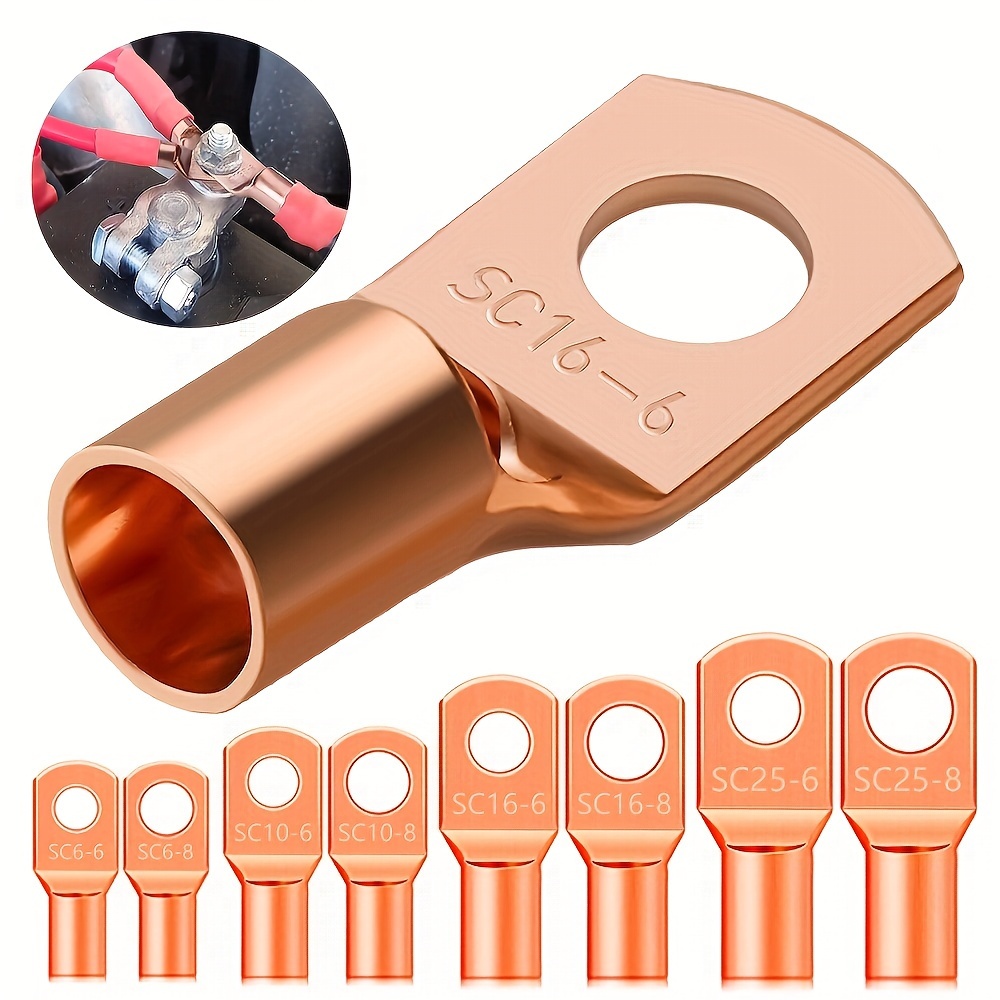 

60 Pieces Of Copper Ring Terminal Blocks, Sc6-sc25 Wire And Cable Crimping Connectors, Copper Nose Spline Terminals, Used Appliances, Automobiles, Electrical Machinery And Equipment