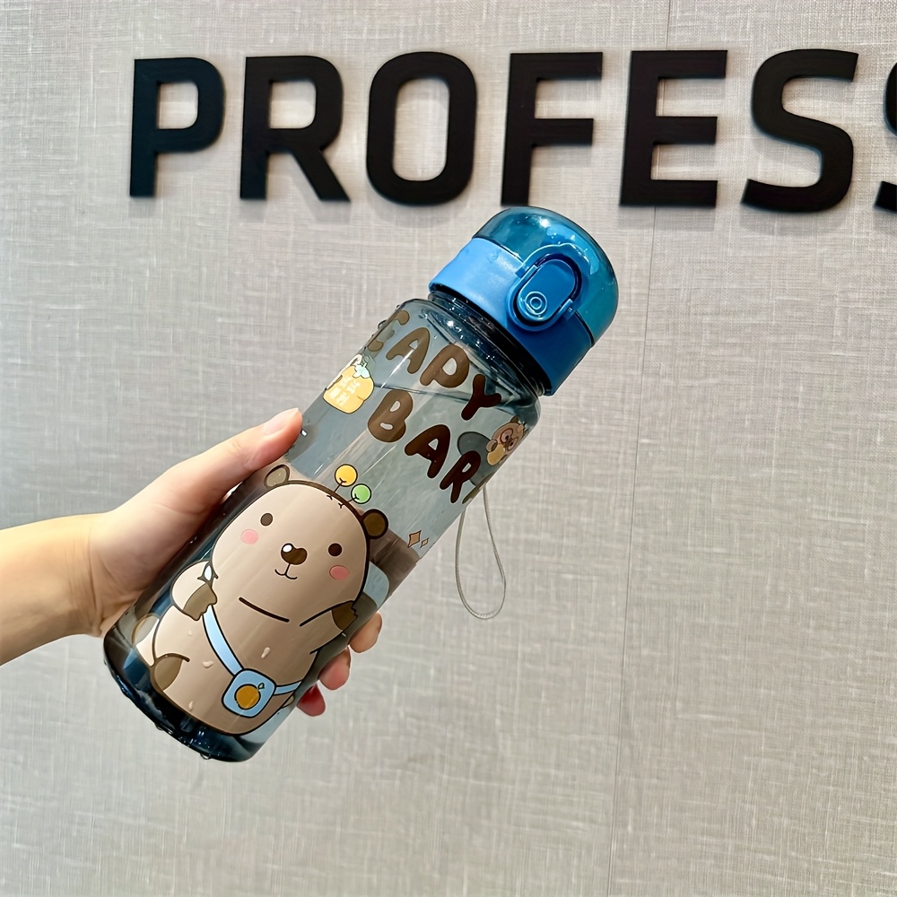 780ml Little Bear Water Bottle Plastic Cup Cute Water Bottle Sports Kettle Portable Water -proof And Wear-resistant Water Bottle Bounce Lid Water Bottle