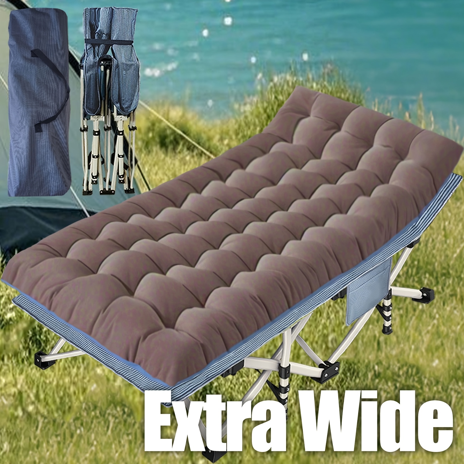oversized xxl heavy duty folding camping cot mattress