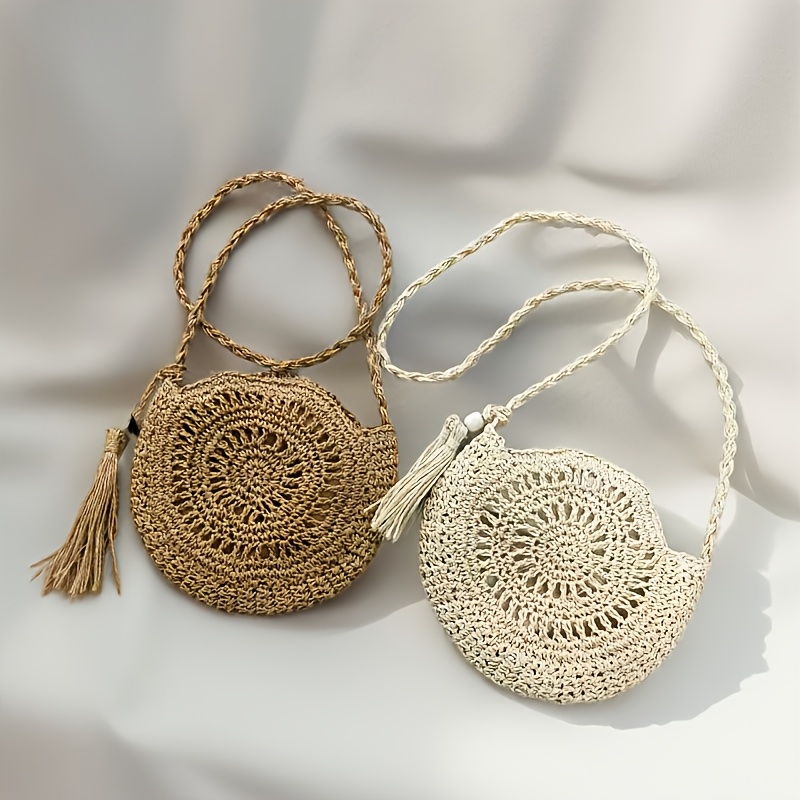handmade woven bohemian crossbody bag summer beach travel Temu