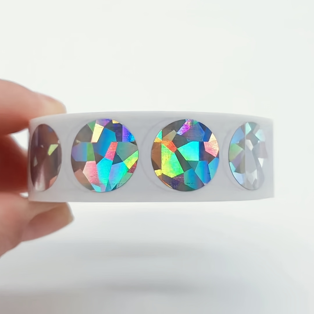 Image of 1.25cm Round Scratch Off Stickers Holographic, 1000pcs/roll For Diy & Games