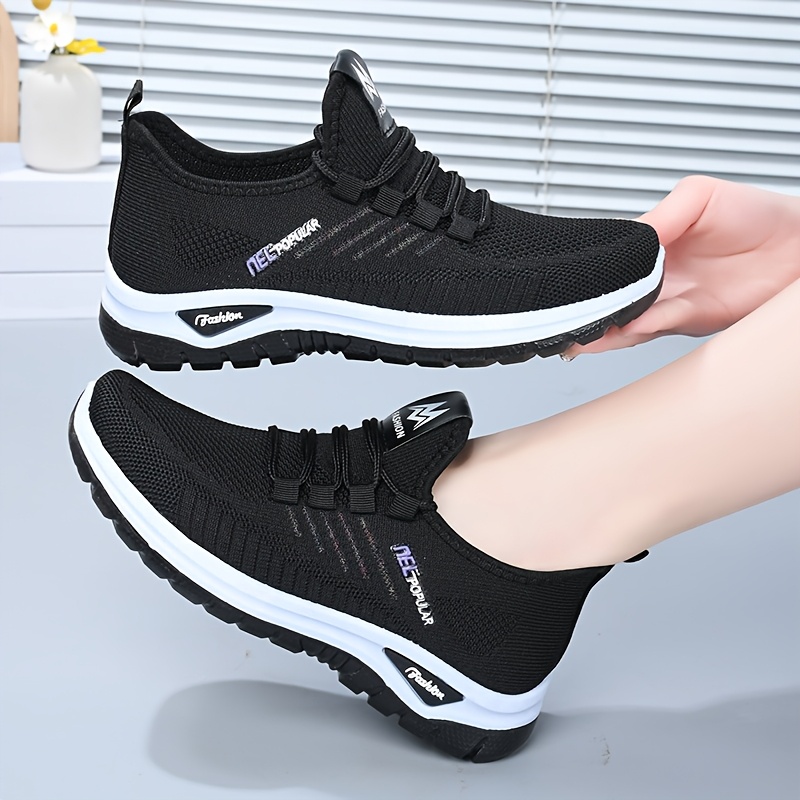 womens   sneakers breathable mesh with stripe accents sweat absorbent lace up   in pink purple versatile for   casual athletic wear   style breathable mesh sneakers Product details 5