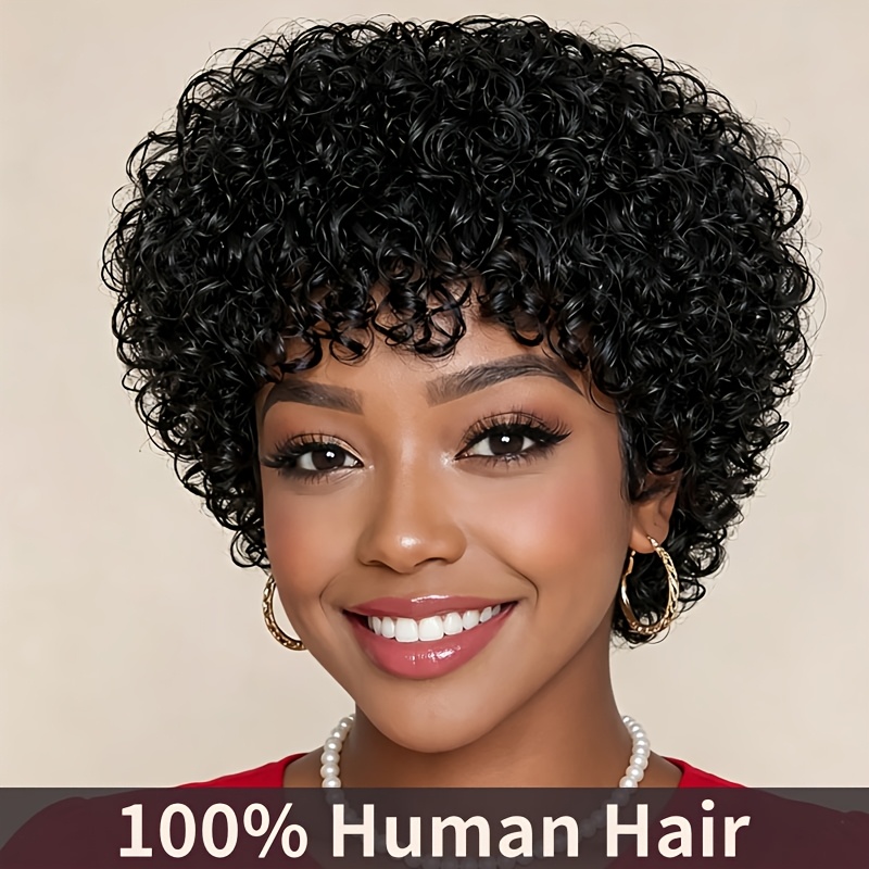 TEMU corta da donna con taglio , densit� 180%, capelli brasiliani - , volume istantaneo e adatta per l'uso , feste, Natale e look K-Pop