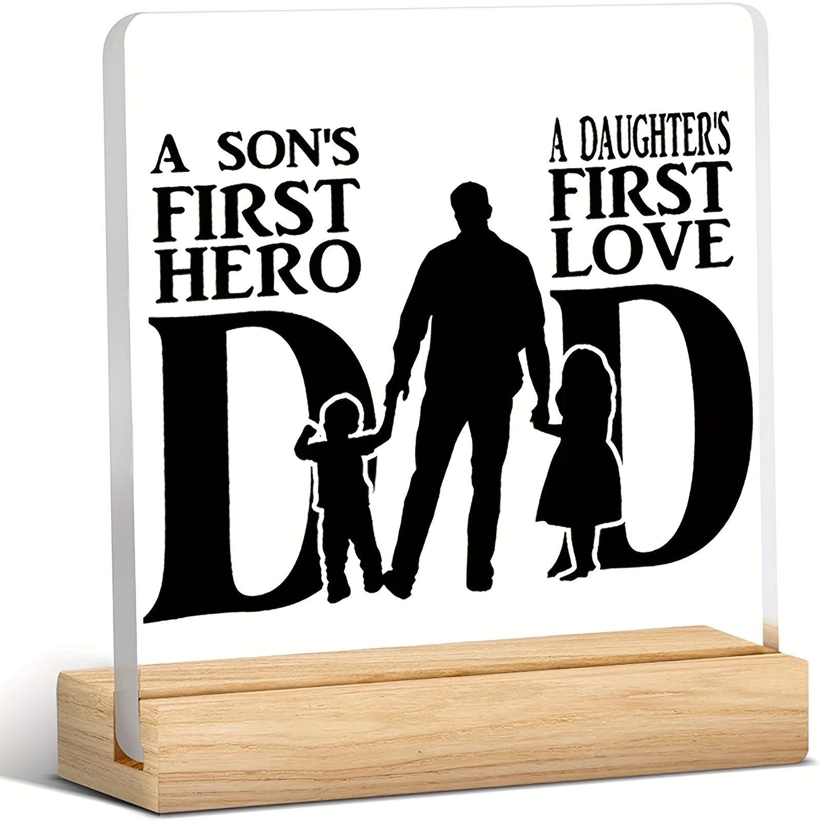 

1pc, Dad Gifts From Son, Father Gifts For Birthday Father's Day, Acrylic Desk Decor For Dad Decoration Sign, Father's Day Decor Supplies