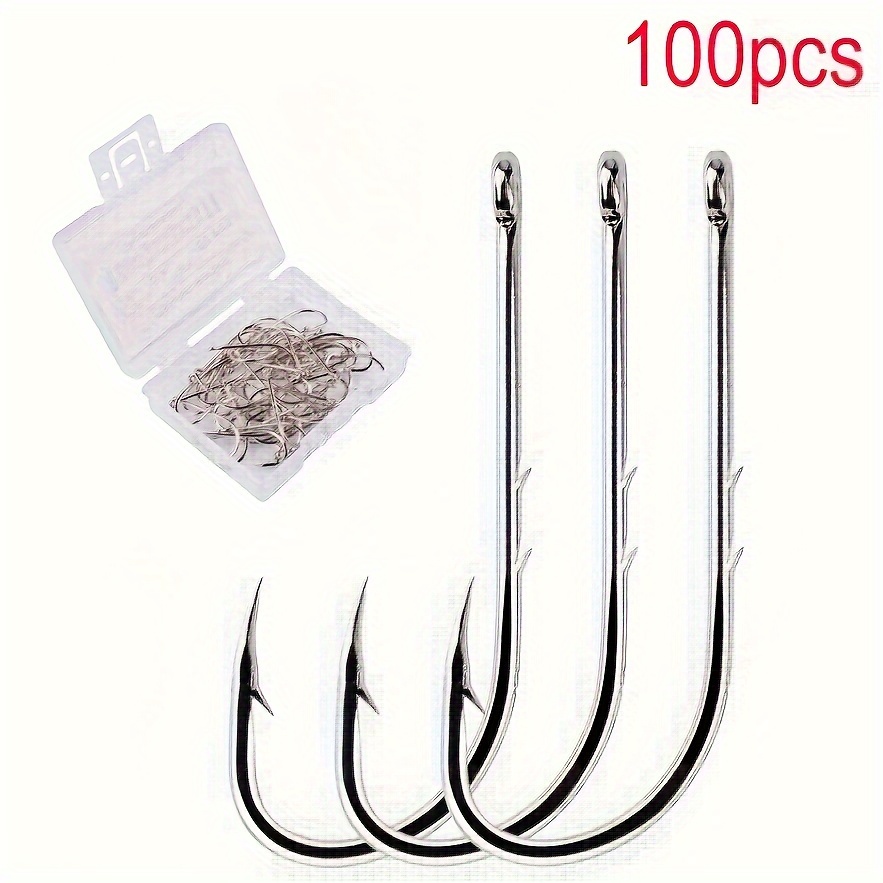 

100pcs Carbon Steel Fishing Hooks - Octopus Hooks For Bass, Crappie, & Panfish - Ideal For Freshwater & Saltwater Angling