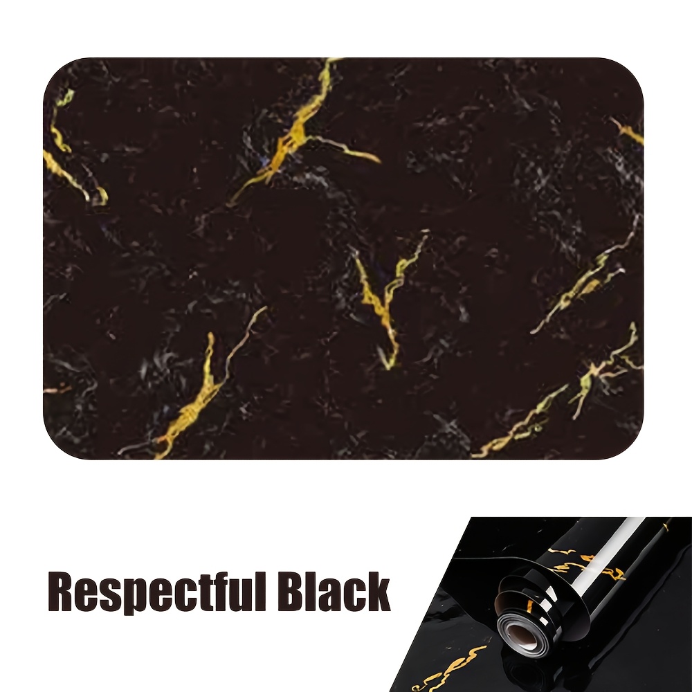 TEMU 1 Roll Black Marble Peel And Stick Wallpaper Suitable, Furniture, Desktop, Room Renovation - Self-adhesive Textured Vinyl With Marble, Install
