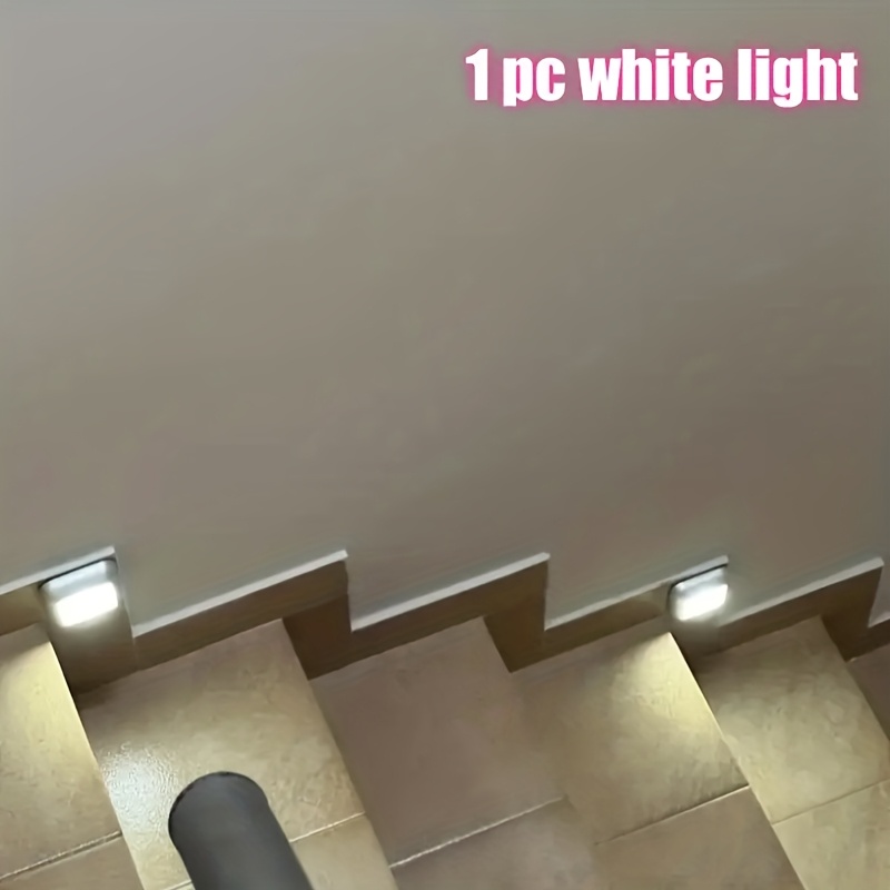6 led 1pc motion sensor stair wall light with 6 led beads battery powered wireless night light for under cabinets   stairs closets kitchens christmas indoor outdoor use 36v electronic components included batteries not included