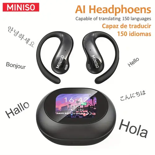 ms188 ai language translation earphones real time earphone translator supports 150 languages high definition ultra long suitable for travel business and learning