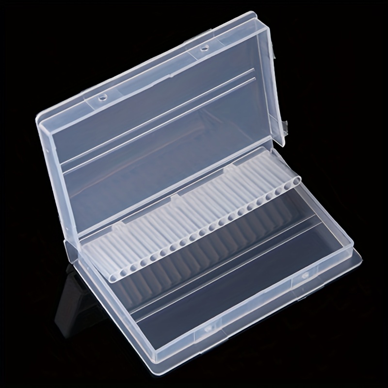 Storage Box For 20 Clear Nail Drill Bits, Designed To Hold Milling Cutters And Protect Against Dust, Ideal For Acrylic Nail Additions