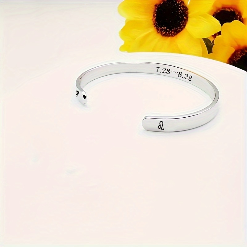 Image of A Stainless Steel Open Bracelet With Exquisite Constellation Design, Easy And Elegant, Never Fading, Gift Of Birthday, Party And Any Festivals, Suitable For Daily Wear