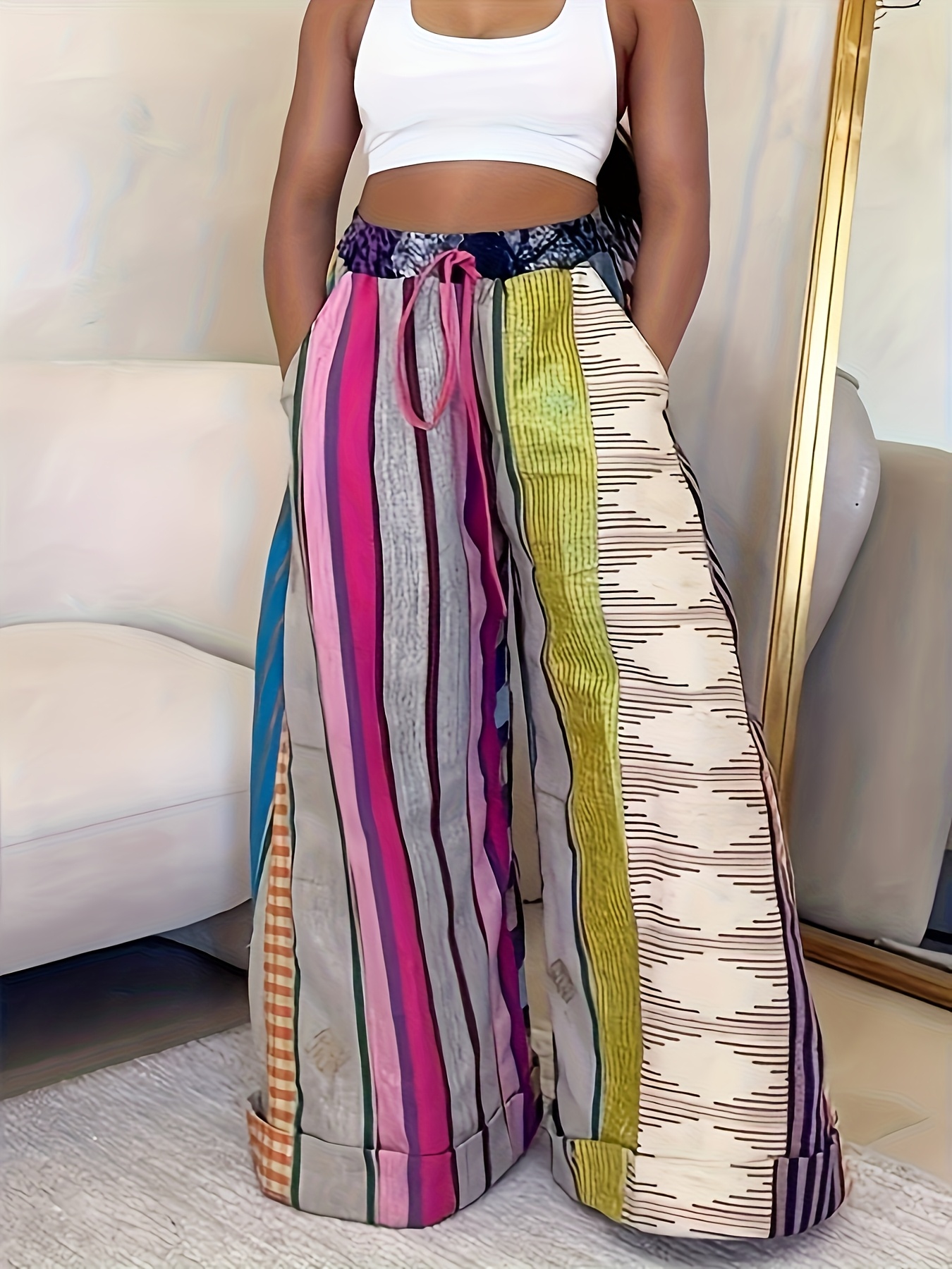 【大幅値下げ】AMERI GEOMETRIC PATTERN PANTS Ameri（アメリ）の「GEOMETRIC PATTERN LOOSE PANTS（その他
