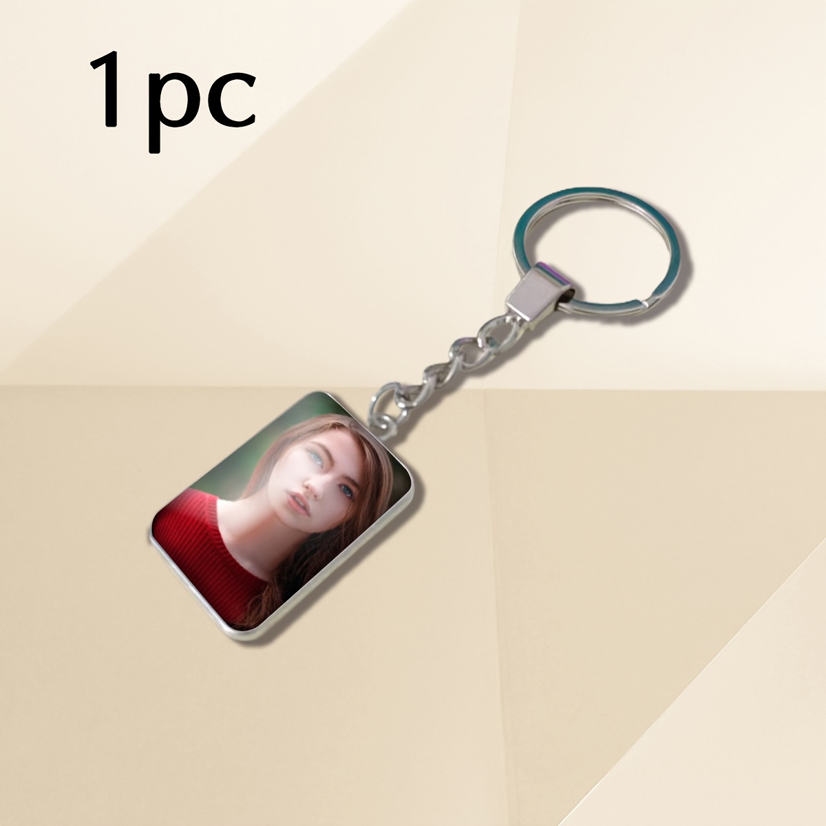 TEMU Llavero rectangular personalizado de cara con , un hermoso regalo que puede incluir diferentes fotos en , para regalar a familiares, o ancianos