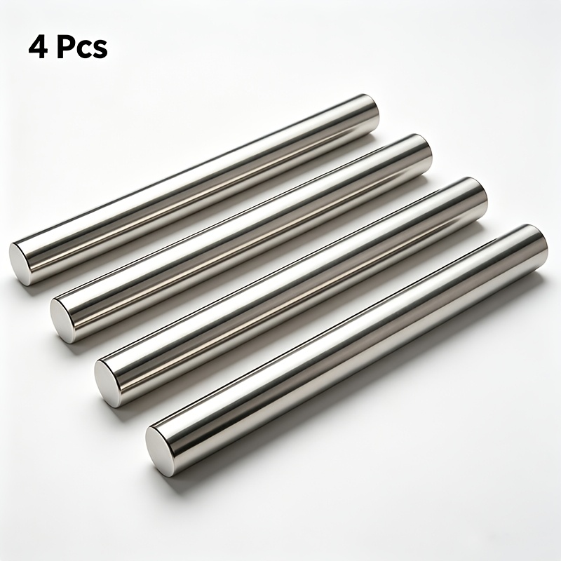 TEMU 4 Stainless Steel Rolling Pins, Suitable For Baking, Ideal For Sugar Paste, , Pie Dough, Dumpling Dough, Wonton Dough, And Pizza Dough. Kitchen