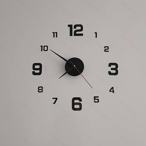 self creative minimalist silent wall clock diy living room study decorative clock digital clock wall sticker clock for office bedroom home decor