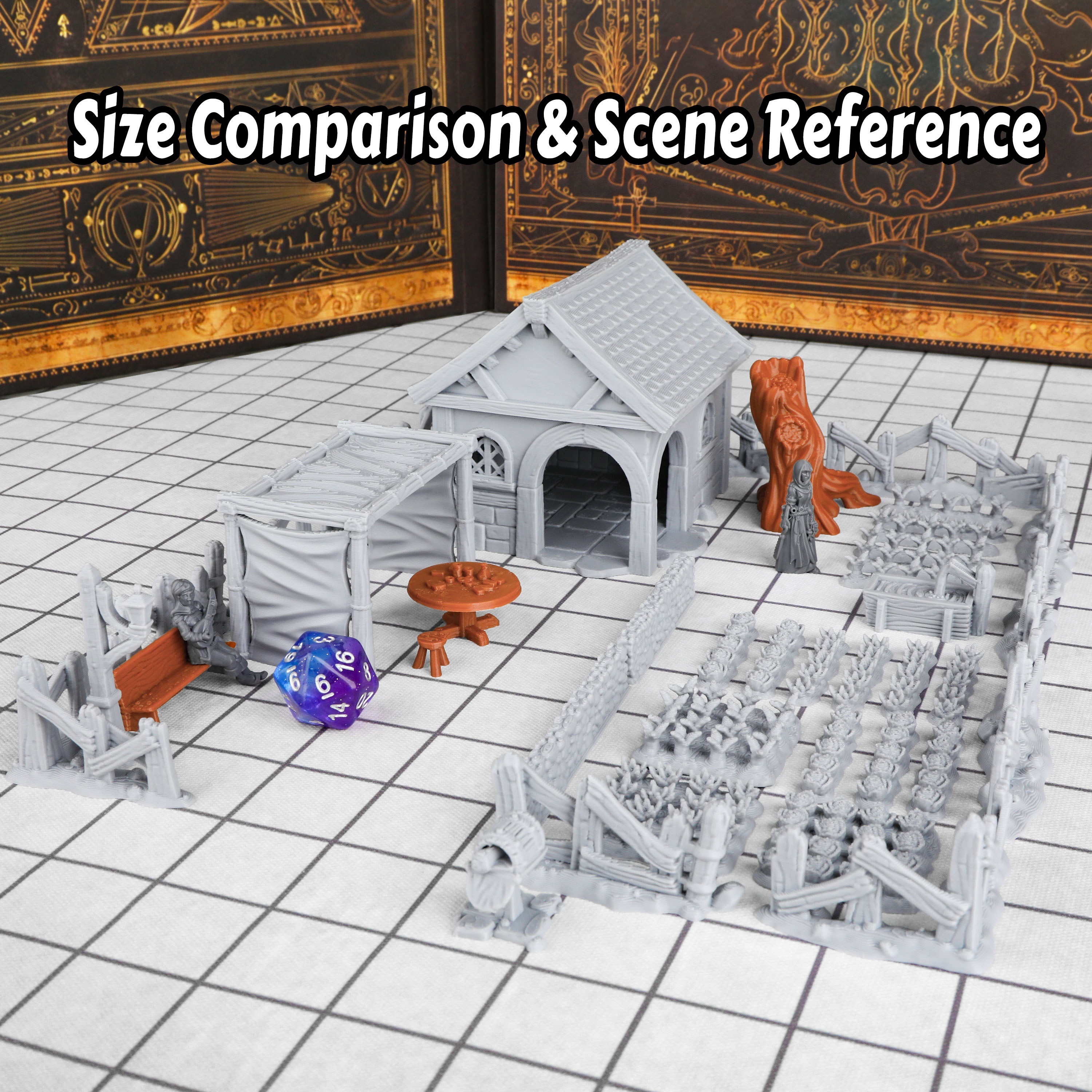 47Pcs Miniature Village Yard Terrain Building Set