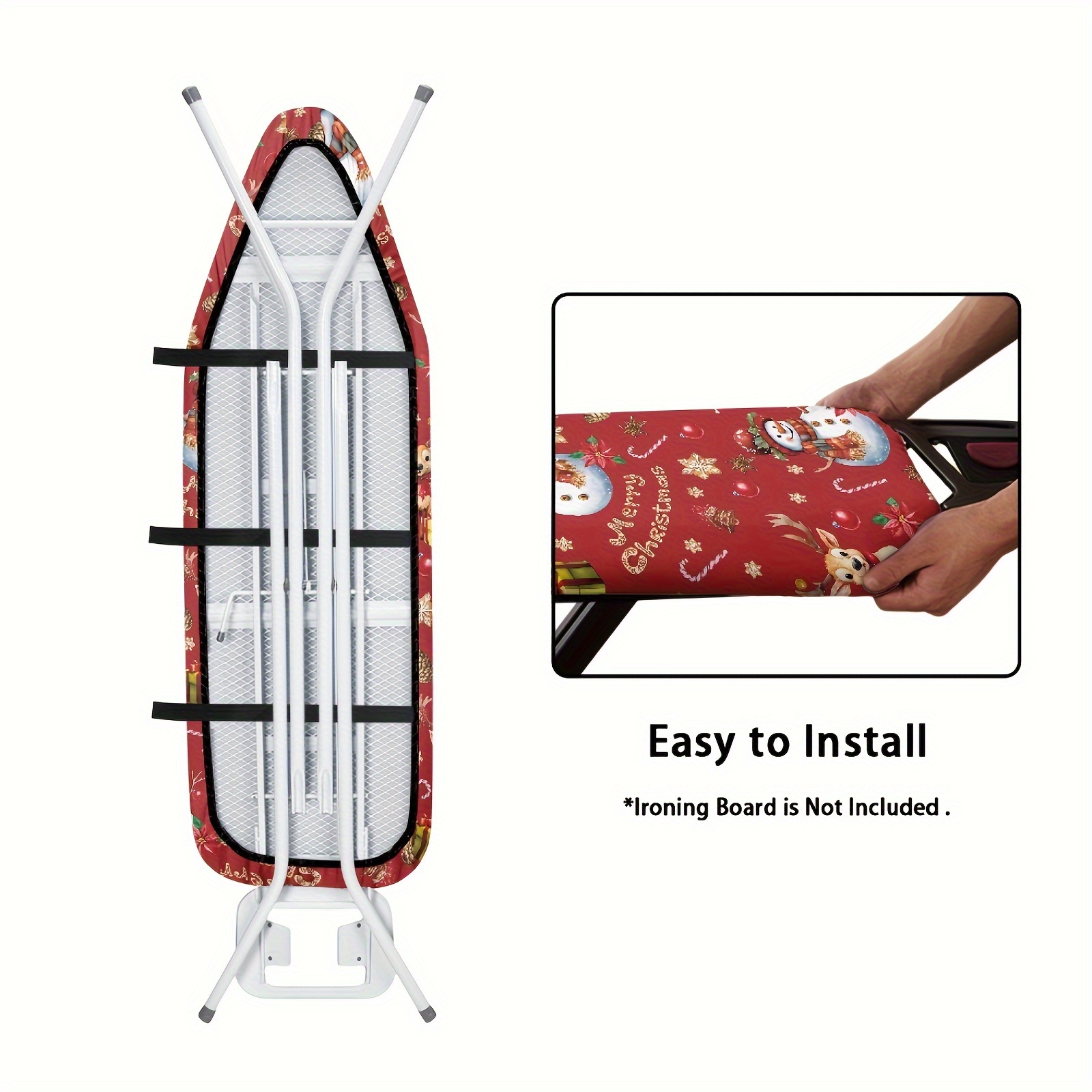 christmas theme ironing board cover set 1 piece   home decor elastic fabric replacement dustproof cover fits standard size ironing boards details 8