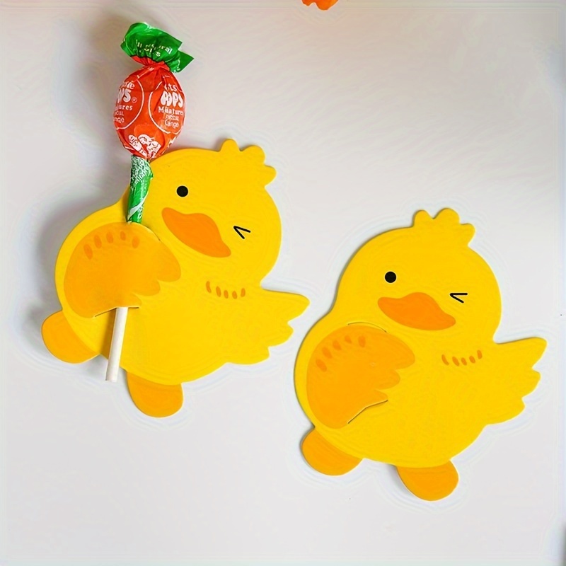 

50pcs Duckling Lollipop Insert Card, Suitable As Great Party Decoration