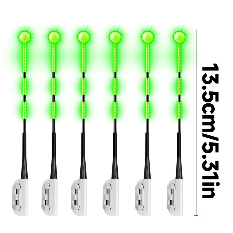 TEMU 6pcs Set, The Lights Will Red After The The Bait, Suitable For Use Day And Night, Fishing Indicator Lights, Without Battery