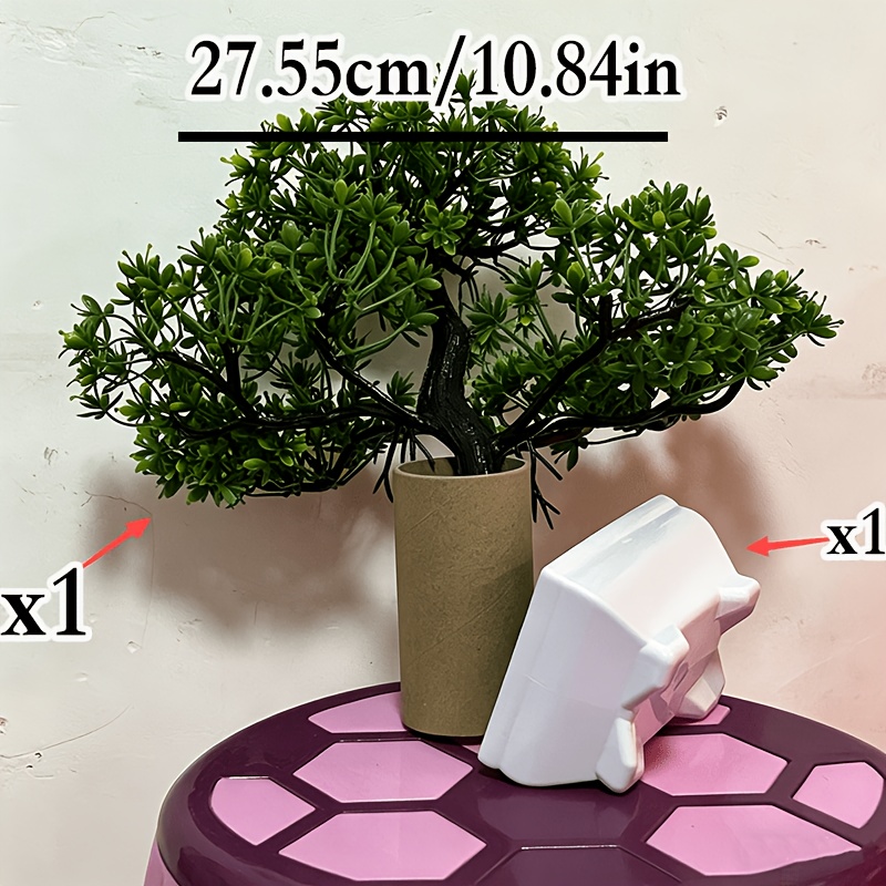 Image of High-quality Nordic-style Artificial Pine Bonsai With An Exquisite Flowerpot. Featuring Smooth, , And Elegant Lines, And Leaves Are In A Staggered With Rich Layering, Perfectly Replicating The Posture