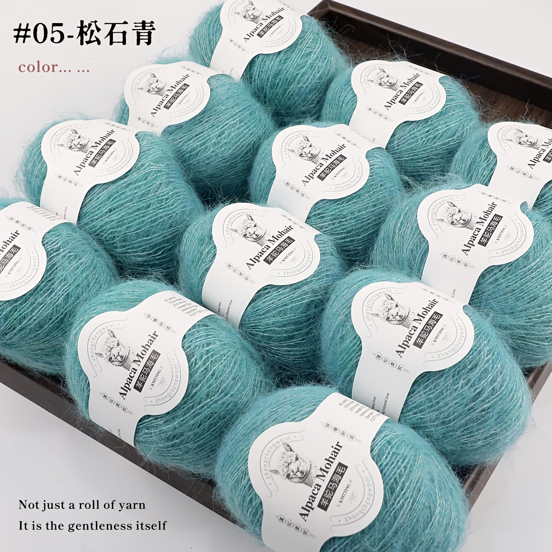 TEMU Luxury 12pcs Set Of Alpaca Wool And Mohair Yarn 300g Hand Woven Material, Soft And Suitable For Weaving Cardigans, Scarves, Hats, Sweaters,