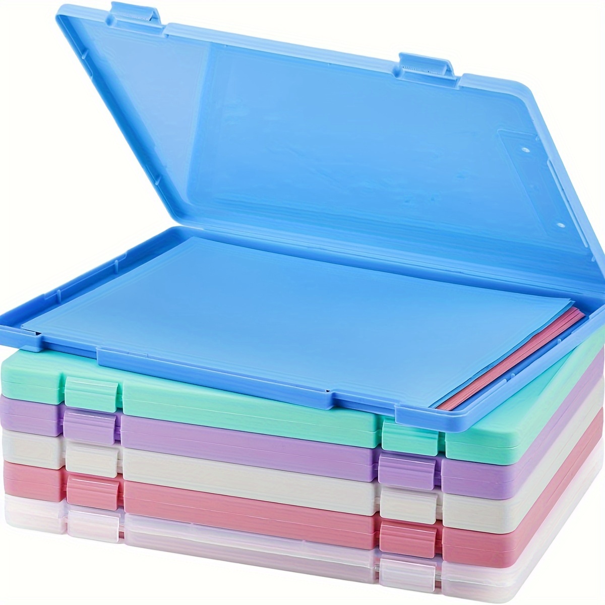 

6 Pack Of Colorful A4 Document Boxes: Pp Material, Waterproof, Easy To Clean, And Protect Files From Damage - Suitable For Home, School, And Office Use