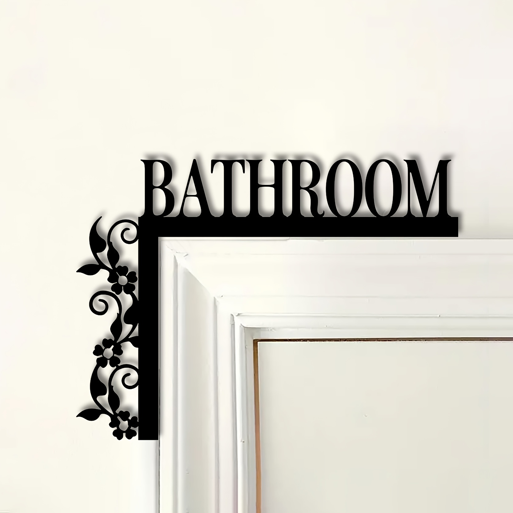 

1pc Elegant Metal Bathroom Door Frame Sign - Wall-mounted, Surface Installation | Home Decor Accent