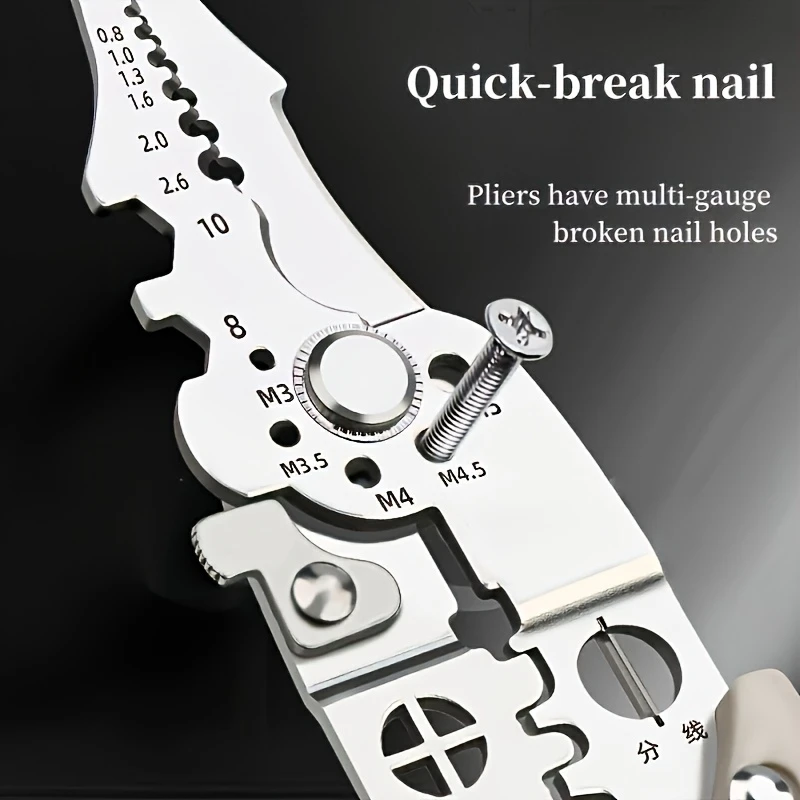 8 5 stainless steel multi tool electricians pliers wire cutting stripping crimping more durable for diy and pulling nails twisting metal structure details 8