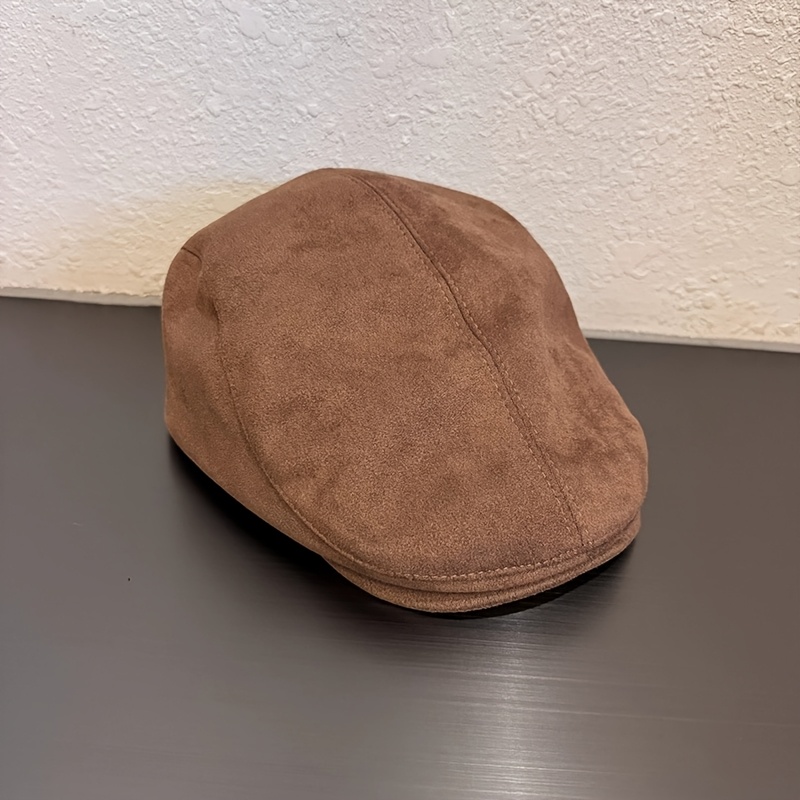 TEMU Solid Color Hat Women's Autumn And Winter Casual Versatile Shows Small Face Japanese Retro Reverse Wear Baseball Cap Beret