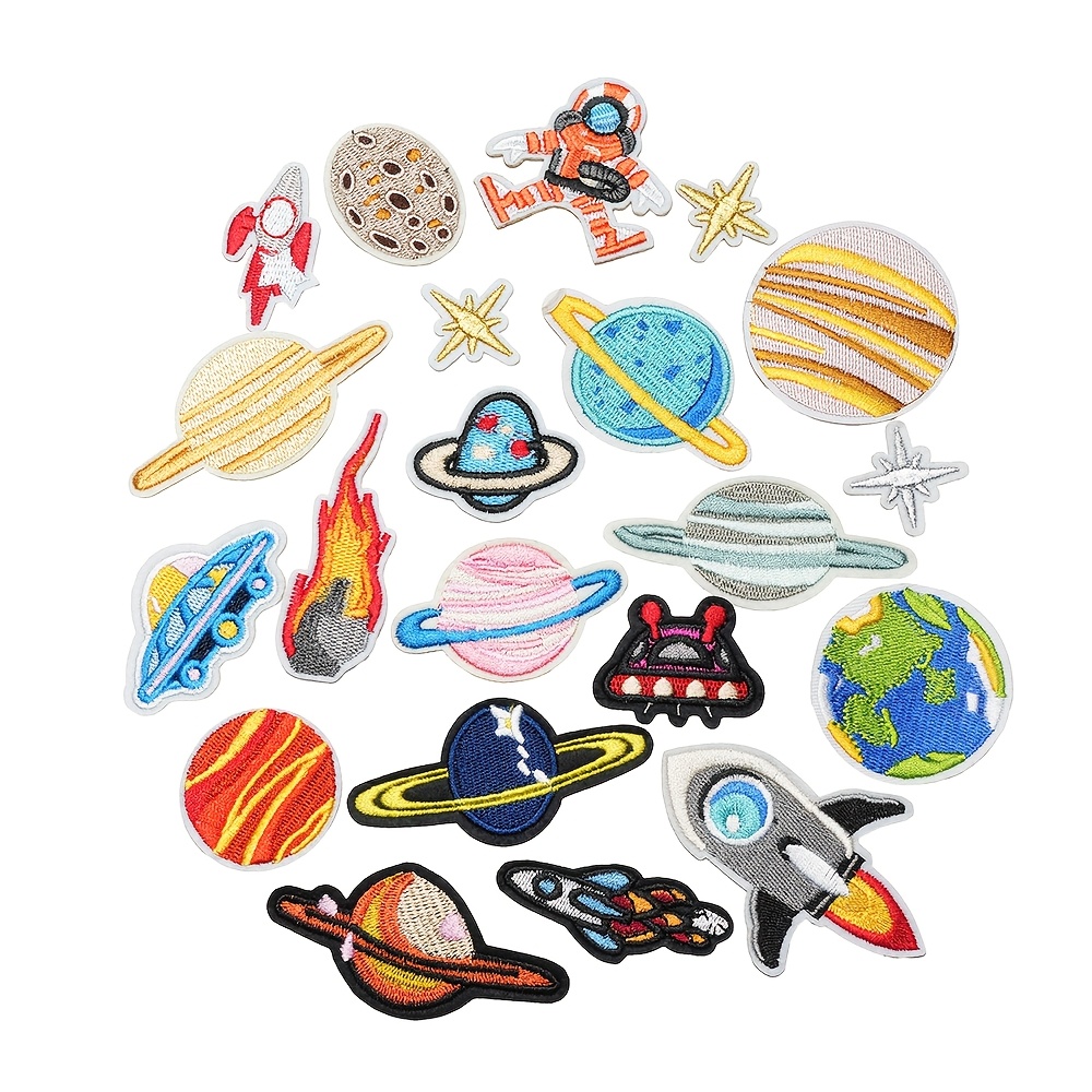 21pcs Set Of Space Planet Astronaut Embroidery Hot Melt Patch