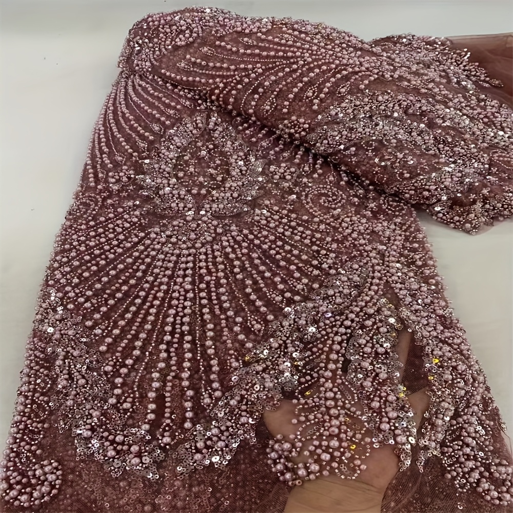 Luxurious Nigerian African Beaded Lace Fabric