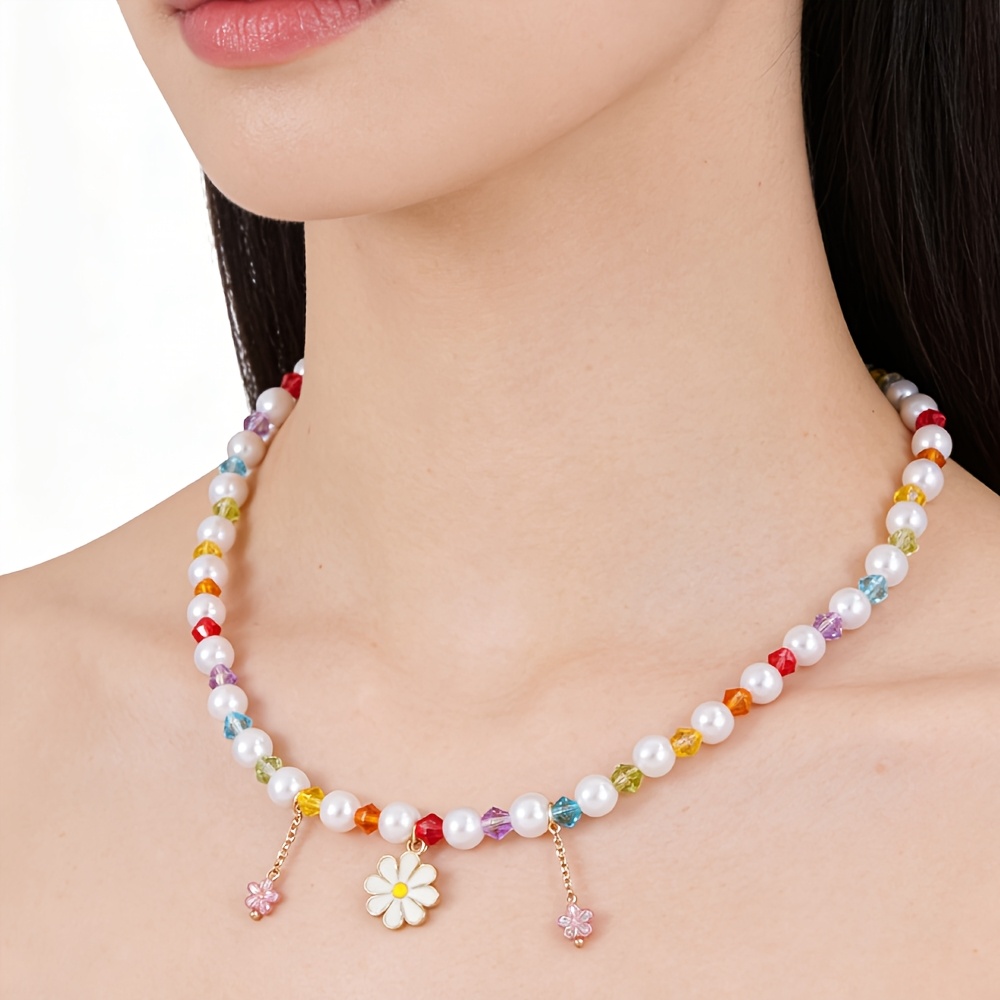 2pc Flower Enamel Pendant Set