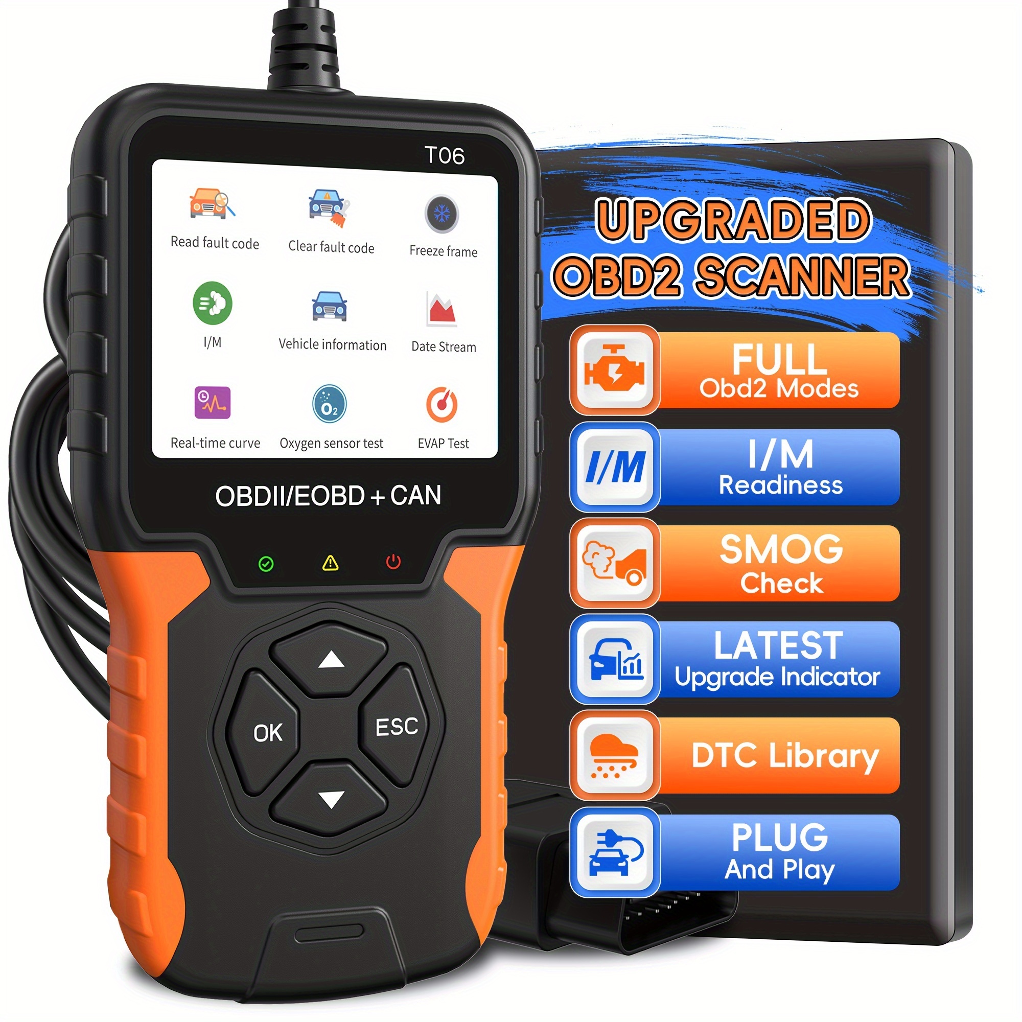 

Obd2 Tool - Engine Reader & , Obdii/eobd , -time , I/m For -1996 Vehicles