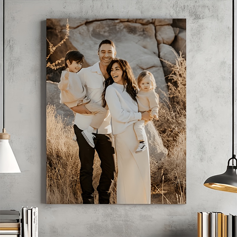 TEMU 2d Flat, 2d Flat, Custom Frameless Custom Picture Canvas Decorative Painting, Custom Family Photo Canvas Printing, Personalized 2d Mural,