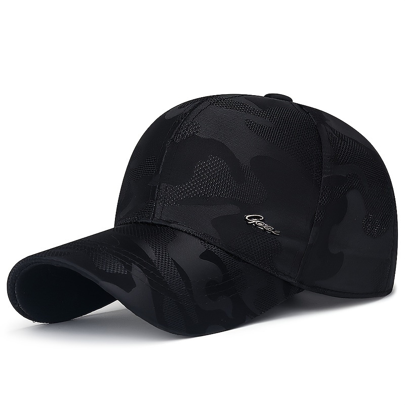 

Adjustable Camo Lettering Baseball Cap, Fashionable Unisex Casual Duckbill Hat, Comfortable Fabric Uv Protection Visor, For Men And Women