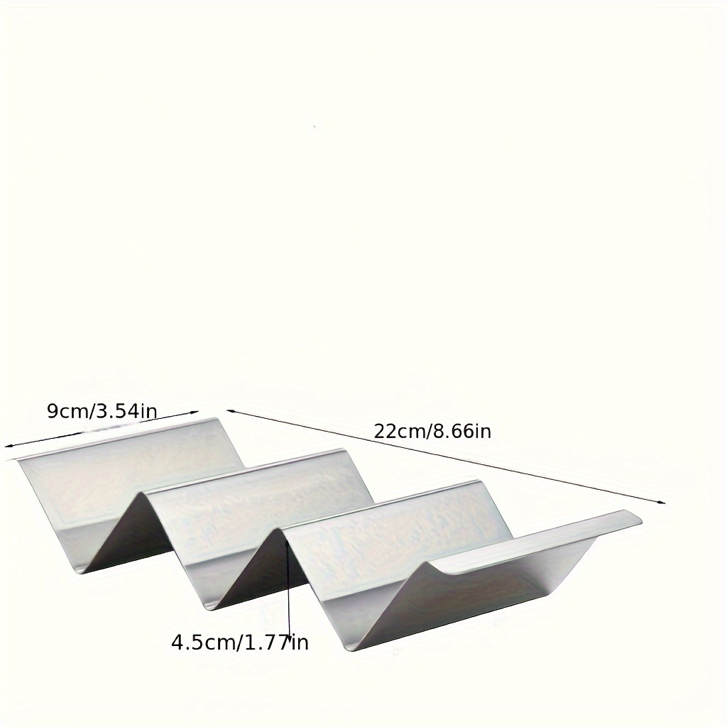 3-compartment Stainless Steel Taco Rack, Tortilla Rack, Taco Holder, Corn Roll Rack, Pancake Rack, Baking Rack