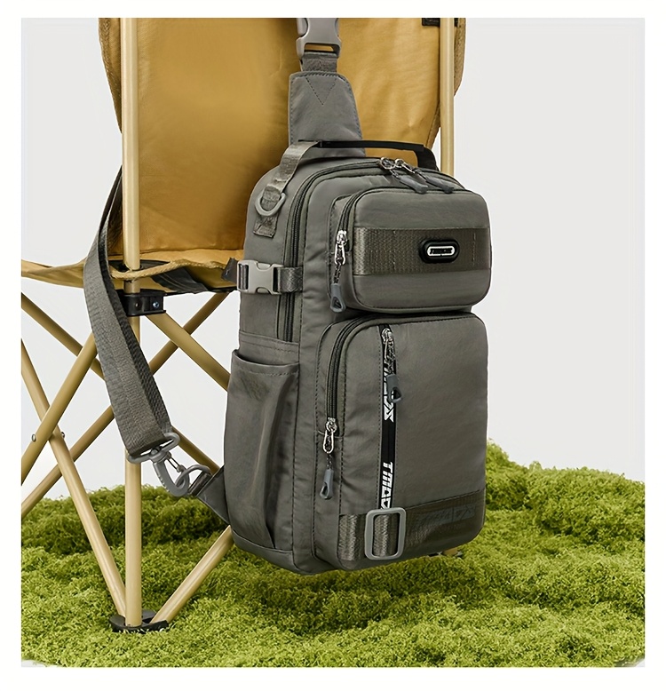 unisex chest backpack large capacity convertible crossbody handheld waist pack with multiple compartments padded shoulder straps waist clip for outdoor hiking gym travel durable casual outdoor bag 18 colors backpack for travel hiking essentials stylish outdoor gear secure zipper closure details 18