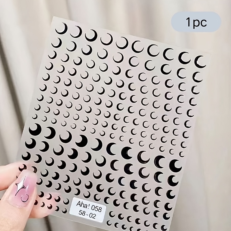 TEMU 1pc Cool Black Sticker With Self-adhesive Backing, Waterproof And Long-lasting, Party Makeup Accent Sticker, Dark Style Face Decoration Sticker,