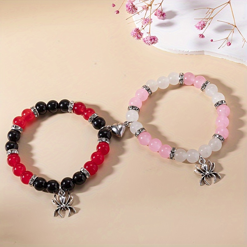 

2pcs Double Spider Elastic Bracelets, Small Gift For Couples, Suitable For Daily Wear, Father's Day Gift