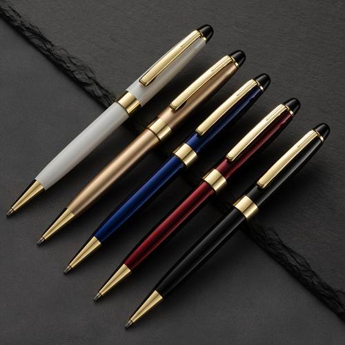 1pc luxury business gift twist ball point pen with black ink multiple color heavy metal ballpoint pen for education